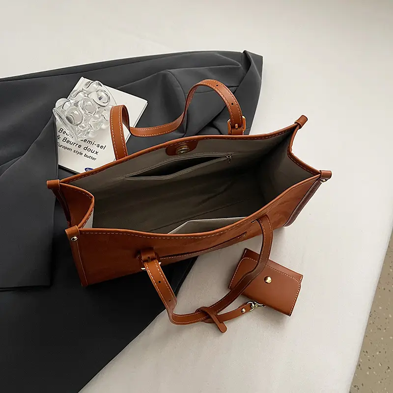 LEFTSIDE 2 Pcs/set Retro PU Leather Shoulder Bag for Women 2024 Winter Trend New Y2K Handbags Females Travel Luxury Tote Bags
