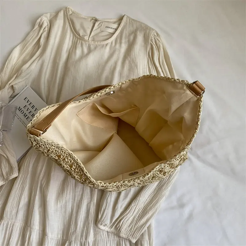 LEFTSIDE Small Straw Underarm Bags for Women 2025 Korean Fashion Summer Cute Shoulder Bags Handbags and Purses Weave Beach Bag