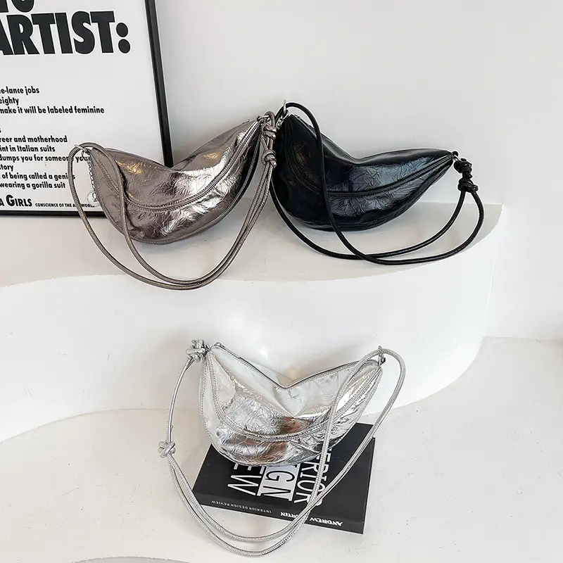Small Silver Crossbody Bags For Women 2025 Y2k Korean Fashion Designer Female Bucket Bag Lady Shoulder Bag Handbags And Purses