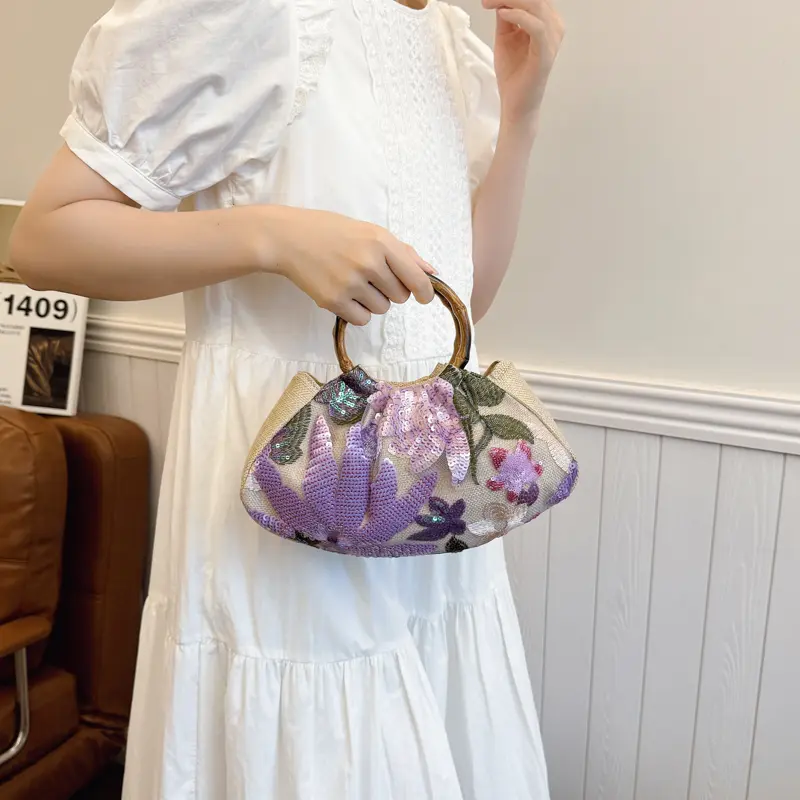 LEFTSIDE Soft Cloth Flowers Shoulder Bags for Women 2025 Summer New Y2K Trend Travel Tote Bag Females ​Handbags and Purses