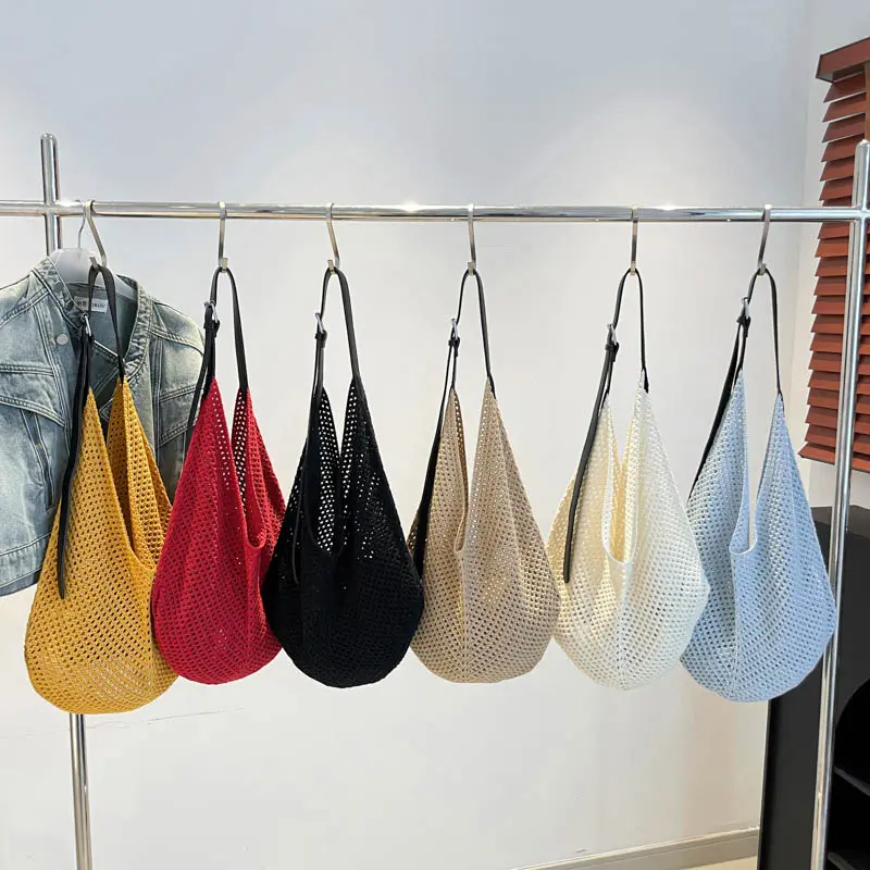 LEFTSIDE Soft Knited Big Hobo Bags for Women 2025 Trend Korean Fashion Summer Shoulder Bags Handbags and Purses Weave Beach Bag