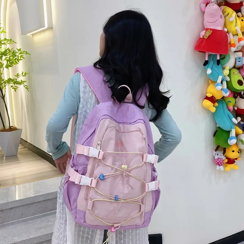 LEFTSIDE Women's Nylon Backpacks 2025 New in Fashion Summer Tie Backpack for Teens​​ Girls School Bag Cute Travel Back Pack