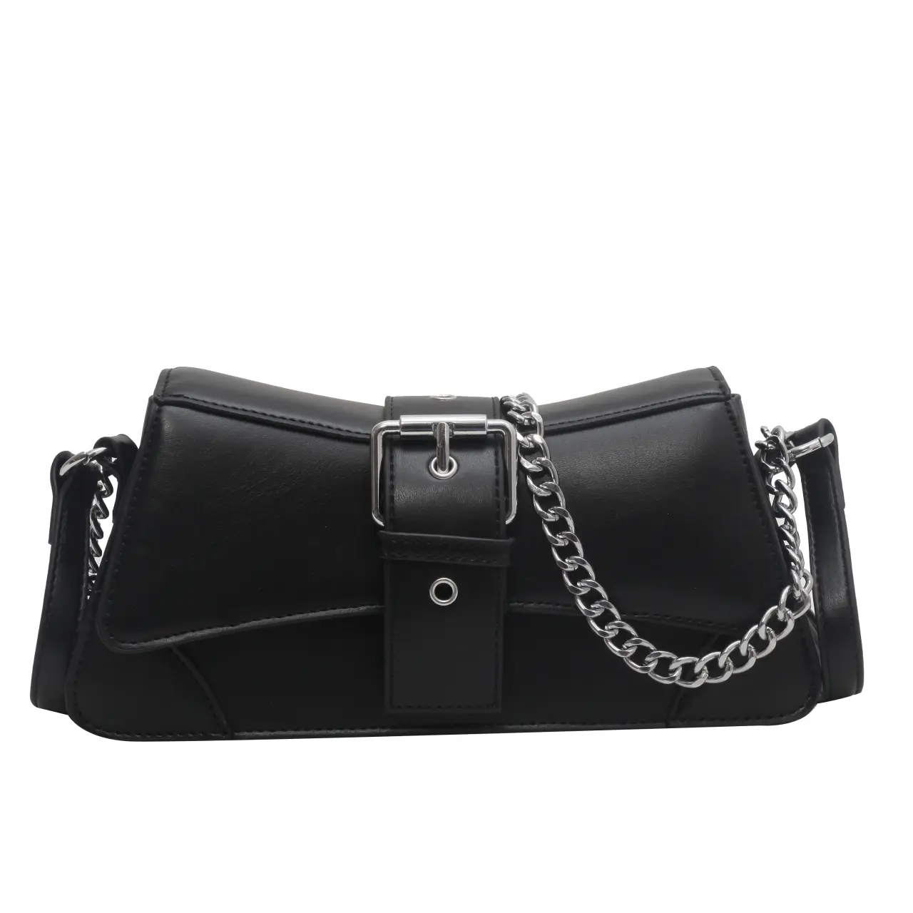 Solid color Chain Shoulder Bag for Women Small PU Leather Handbags 2025 Vintage Luxury Brand Lady Crossbody Bag Coffee Black