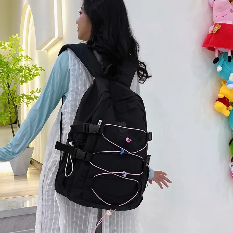 LEFTSIDE Women's Nylon Backpacks 2025 New in Fashion Summer Tie Backpack for Teens​​ Girls School Bag Cute Travel Back Pack