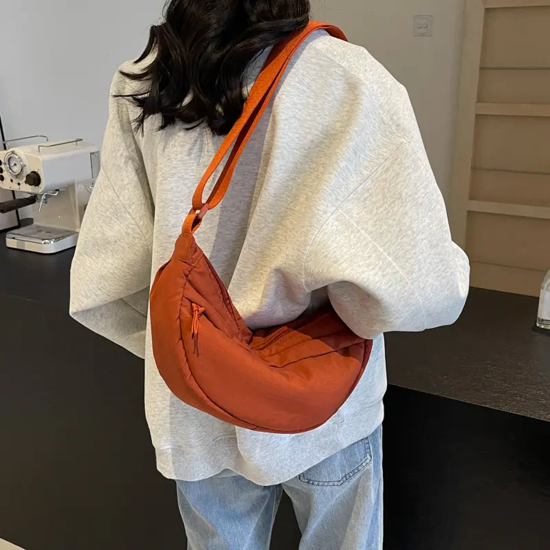 LEFTSIDE Trendy Women's Soft Cloth Shoulder Bag Solid Color Student Hobo Bag 2025 Spring Y2k Casual Handbags Crossbody Bags