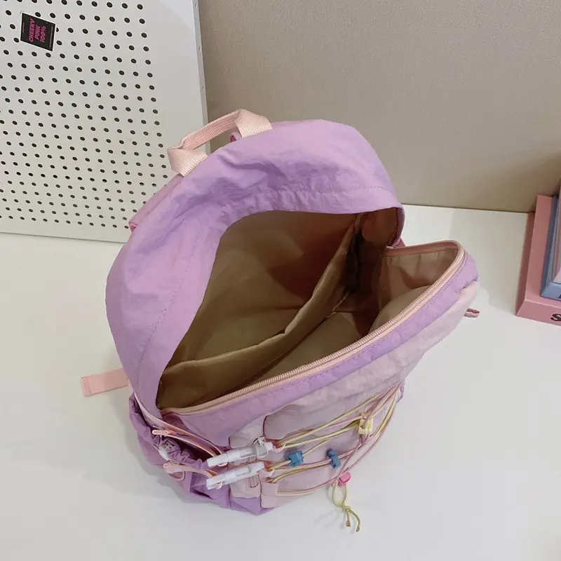 LEFTSIDE Women's Nylon Backpacks 2025 New in Fashion Summer Tie Backpack for Teens​​ Girls School Bag Cute Travel Back Pack