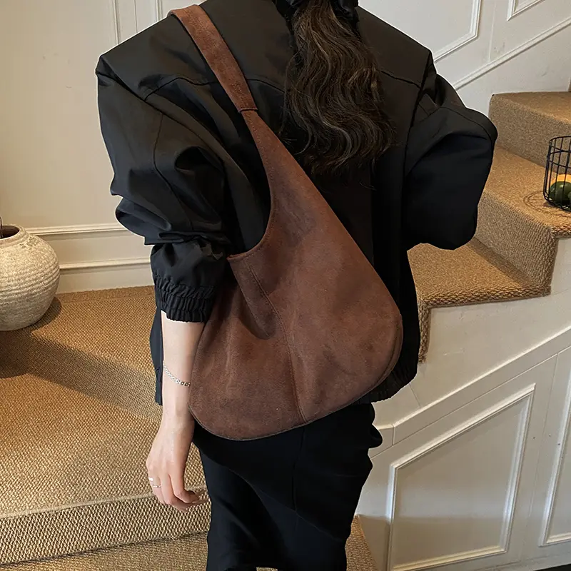 LEFTSIDE Women's High Capacity Pu Leather Shoulder Bag 2025 Winter New Fashion Retro Hobo Bag Luxury Brand Designer Handbags