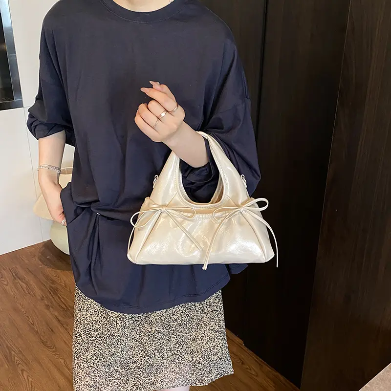 LFTSID Trendy Bow Shoulder Bag 2025 Summer Yellow Underarm Bag Daily Crossbody Bag Casual Ladies New in Handbags and Purses