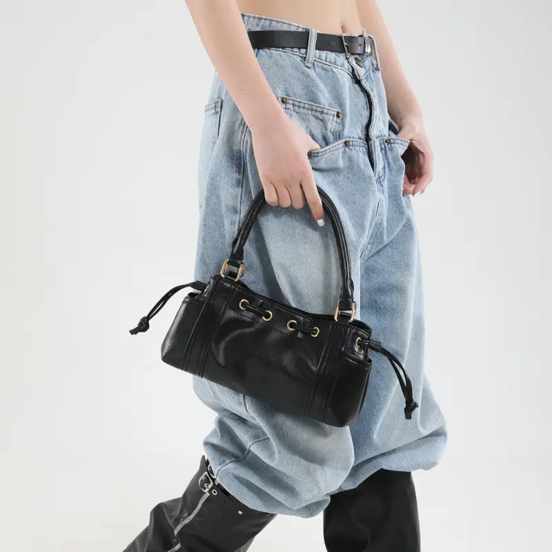 LEFTSIDE PU Leather Small Bucket Crossbody Bags Lady Shoulder Bag for Women 2025 New Fashion Short Handle Handbags and Purses