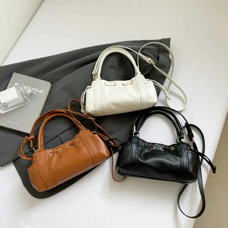 LEFTSIDE PU Leather Small Bucket Crossbody Bags Lady Shoulder Bag for Women 2025 New Fashion Short Handle Handbags and Purses