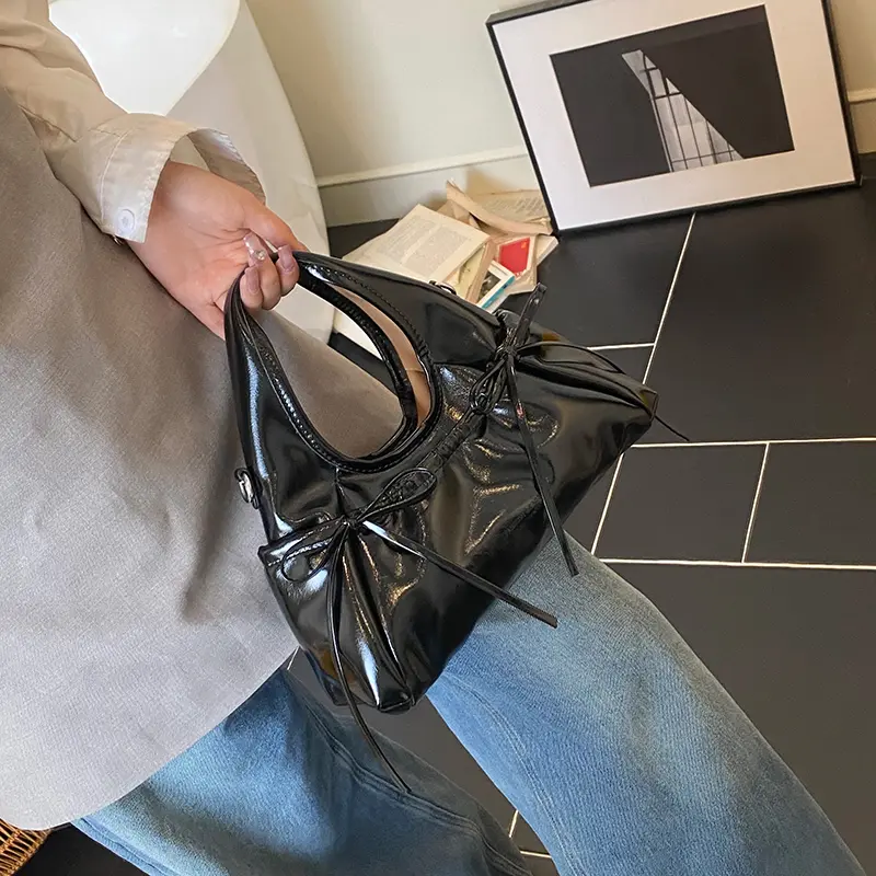 LFTSID Trendy Bow Shoulder Bag 2025 Summer Yellow Underarm Bag Daily Crossbody Bag Casual Ladies New in Handbags and Purses