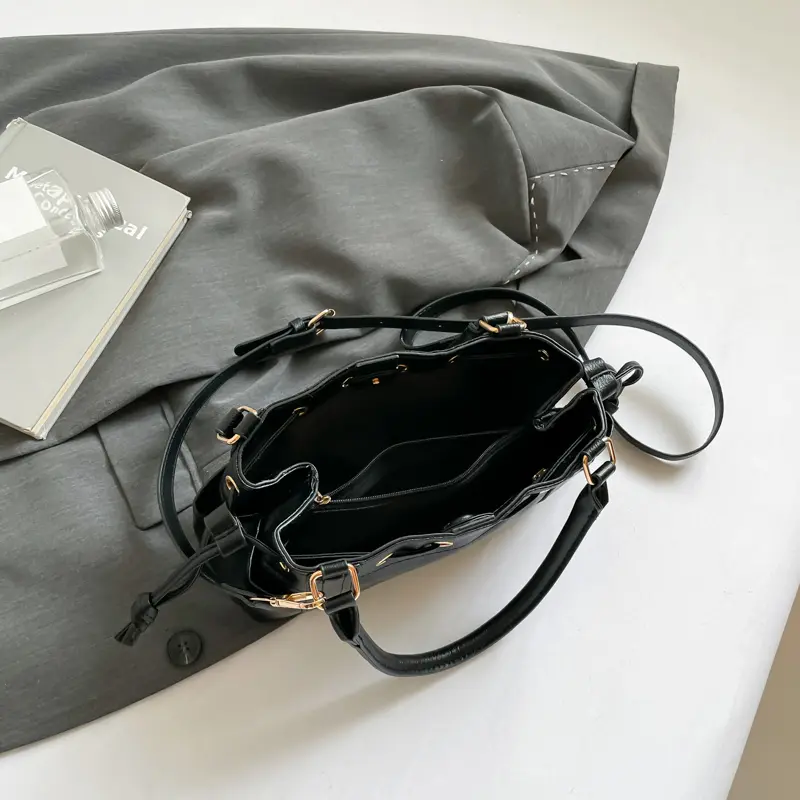 LEFTSIDE PU Leather Small Bucket Crossbody Bags Lady Shoulder Bag for Women 2025 New Fashion Short Handle Handbags and Purses