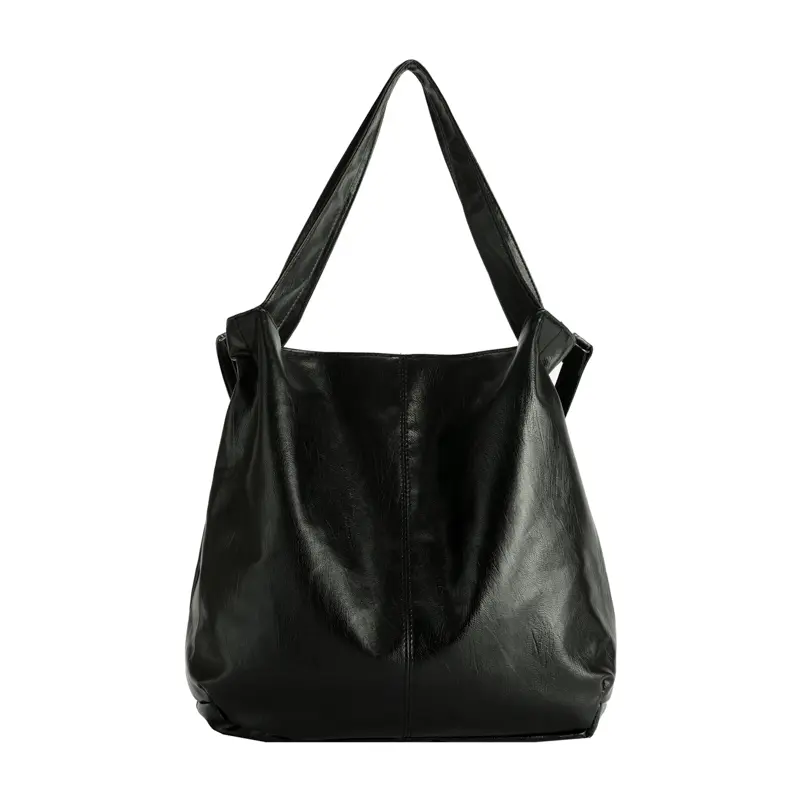 LEFTSIDE Fashion Big Leather Tote Bag for Women 2025 Tend Females Simple Large High Capacity Retro Shoulder Side Bag Handbags