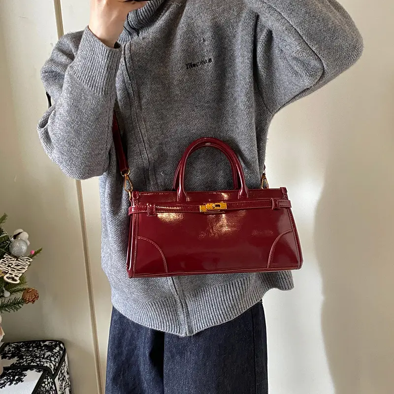 LEFTSIDE Small Pu Leather Crossbody Bags Lady Short Handle Shoulder Bag for Women 2024 New Simple Y2K Retro Handbags and Purses