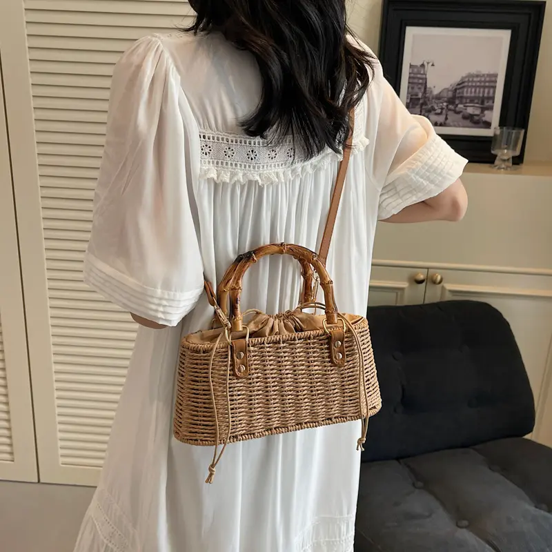 LEFTSIDE Woven Straw Small Crossbody Bags for Women 2025 Ladies ​Eco-friendly Shoulder Bag Females Beach Bags Summer Handbags