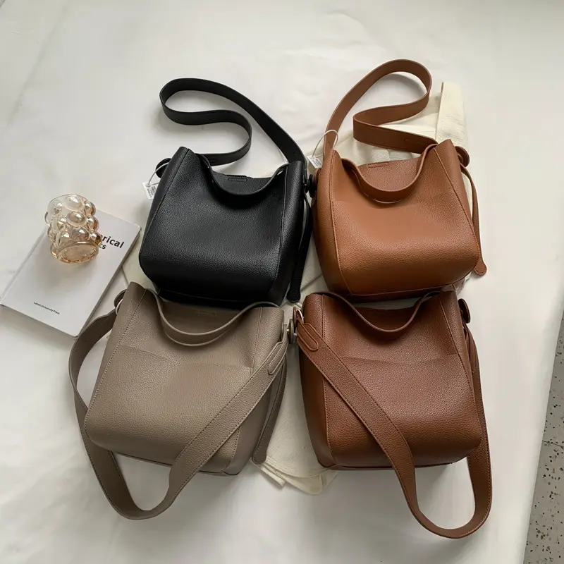 LEFTSIDE Bucket Shoulder Side Bags for Women 2025 Females Designers Trend Small Leather Crossbody Bag Handbags and Purses