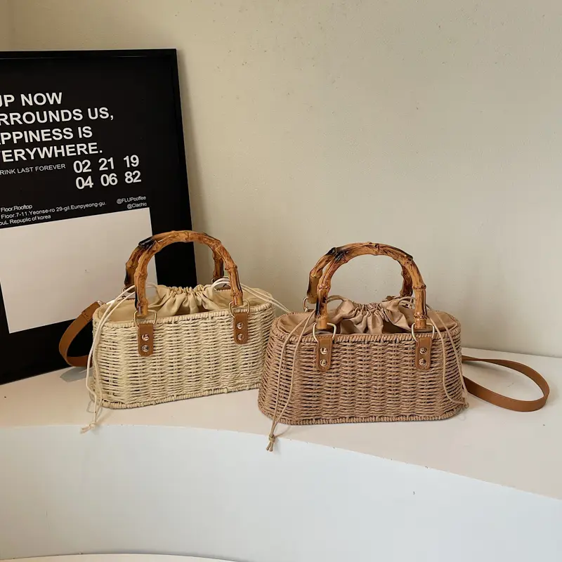 LEFTSIDE Woven Straw Small Crossbody Bags for Women 2025 Ladies ​Eco-friendly Shoulder Bag Females Beach Bags Summer Handbags