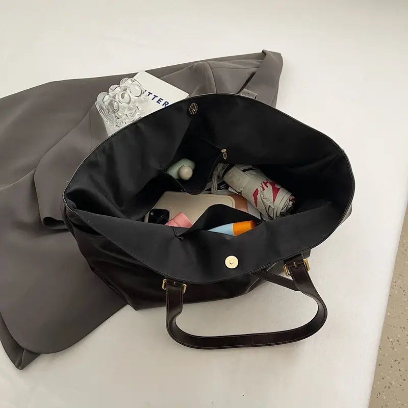 LEFTSIDE Retro Big PU Leather Shoulder Bag for Women 2024 Winter Trend New Y2K Fashion Handbags Females Travel Luxury Tote Bag
