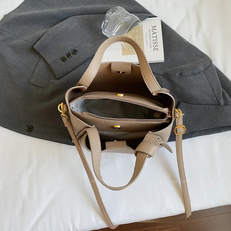 LEFTSIDE Small PU Leather Bucket Bag for Women Shoulder Bags 2025 Short Handle Crossbody Bag Lady Designer Handbags and Purses