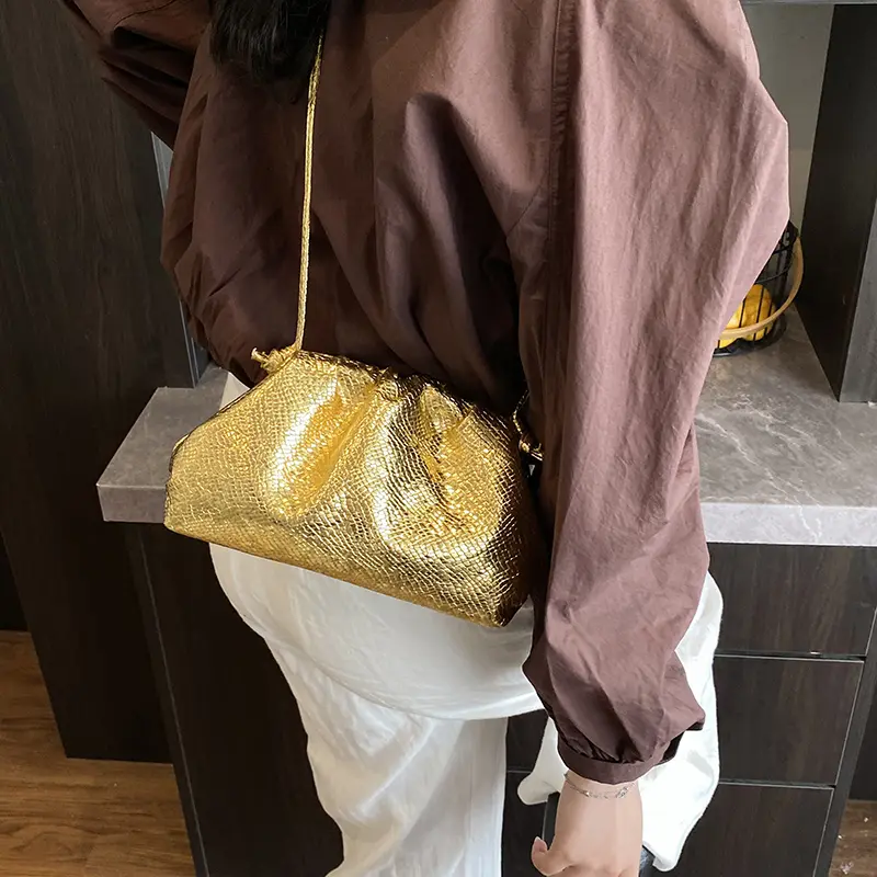 LEFTSIDE Cute Small Gold Pu Leather Crossbody Bags for Women 2025 New Trend Fashion Shoulder Bag Females Handbags and Purses