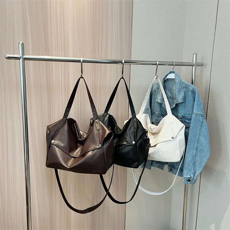 LEFTSIDE PU Leather High-capacity Shoulder Bags for Women 2025 Luxury Designer Tote Bag Females Fashion Handbags and Purses