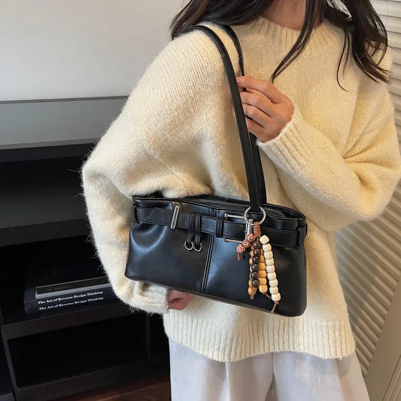 LEFTSIDE Women's Small PU Leather Shoulder Bag 2025 Winter New Fashion Retro Underarm Bag Luxury Brand Designer Handbags