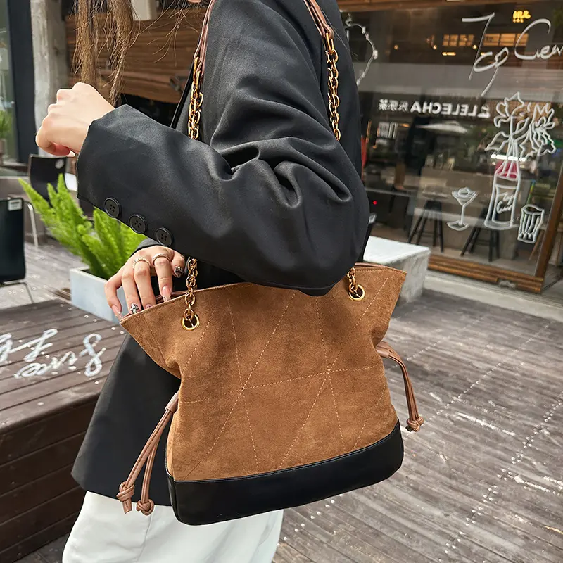 LEFTSIDE Luxury Small Faux Suede Tote Bag 2025 Winter Designer New Shoulder Bag Young Women's Underarm Bag Handbags and Purses
