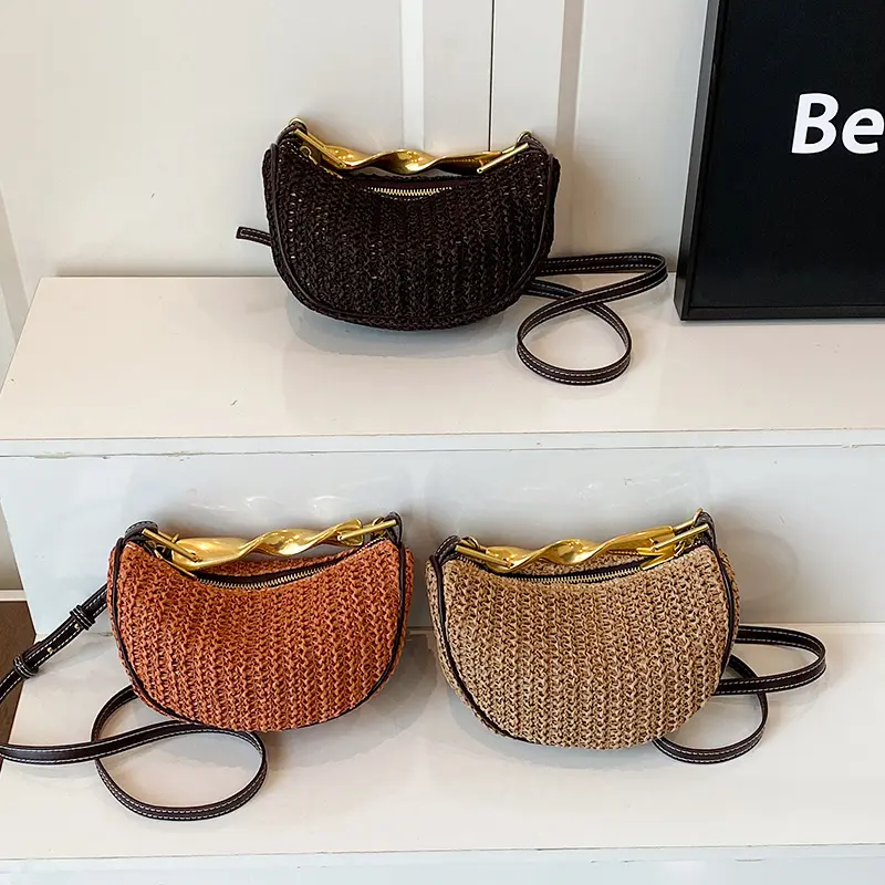 LEFTSIDE Weave Straw Shoulder Bags for Women 2025 Summer Luxury Designer Small Fashion Crossbody Bag Females Beach Bags Handbags