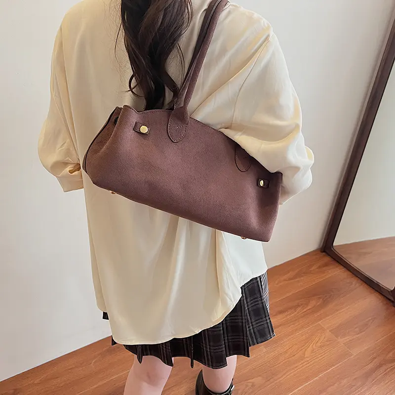 LEFTSIDE 2025 Hot Suede Fabric Tote bag female niche Underarm bag 2025 Female Handbags commuter shoulder bag every hand