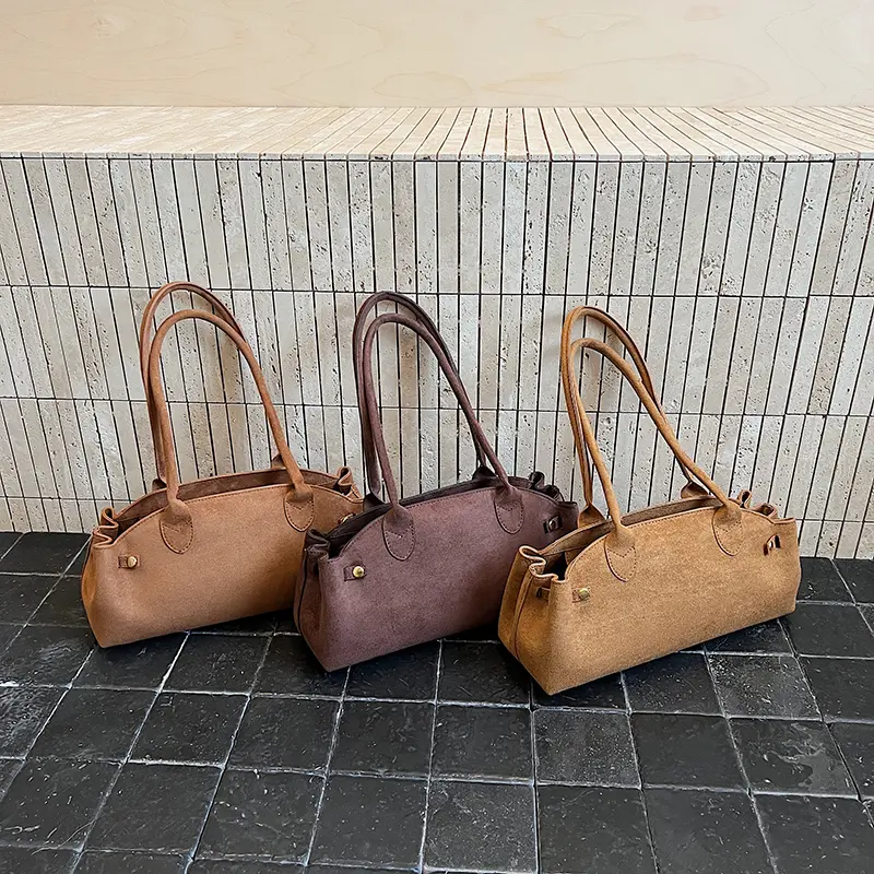 LEFTSIDE 2025 Hot Suede Fabric Tote bag female niche Underarm bag 2025 Female Handbags commuter shoulder bag every hand