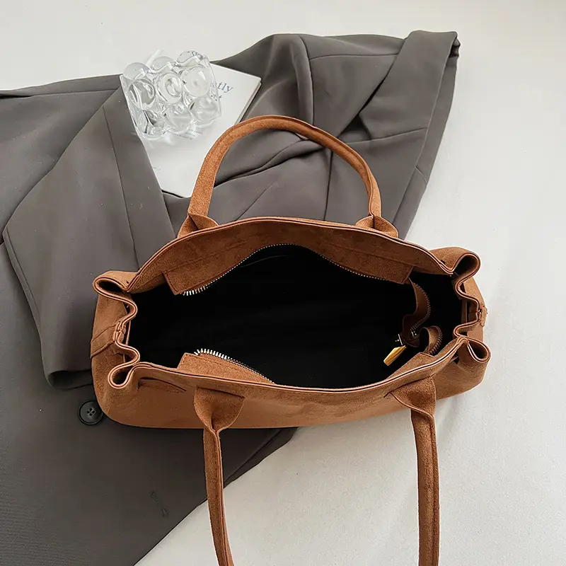 LEFTSIDE 2025 Hot Suede Fabric Tote bag female niche Underarm bag 2025 Female Handbags commuter shoulder bag every hand