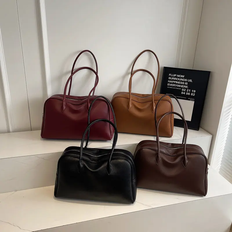 LEFTSIDE High-capacity PU Leather Shoulder Bags for Women 2025 Luxury Designer Tote Bag Females Brand Retro Simple Handbags