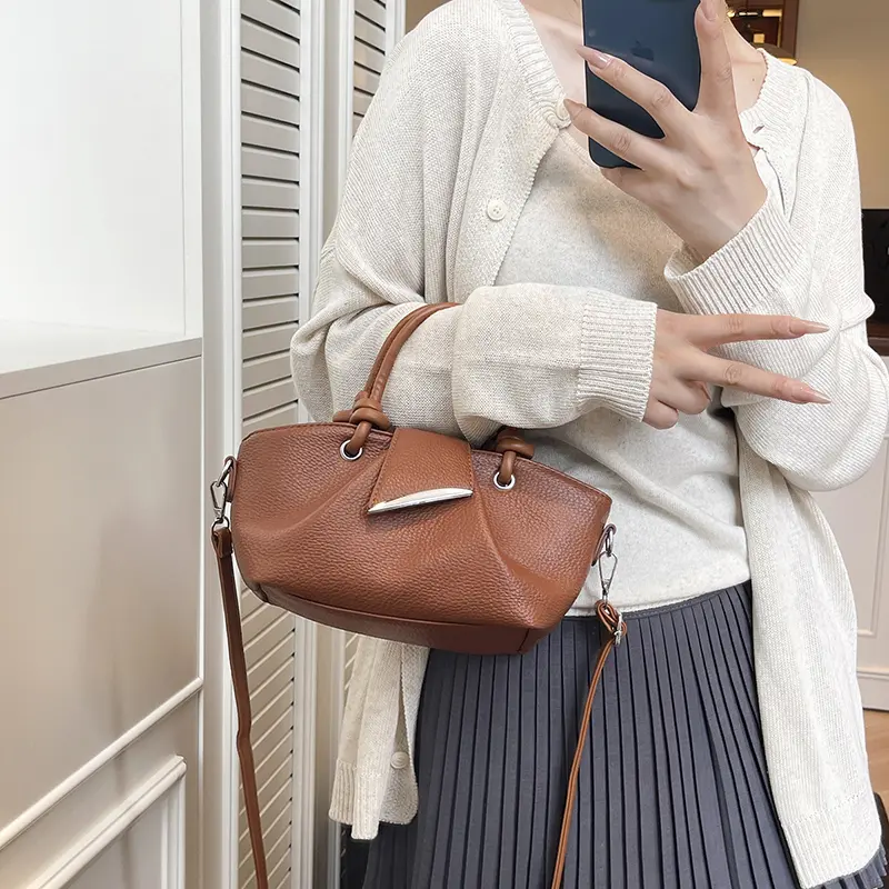 LEFTSIDE 2025 Summer New In Small PU Leather Solid Color Handbags and Purses Women's Crossbody Bag Short Handle Shoulder Bags