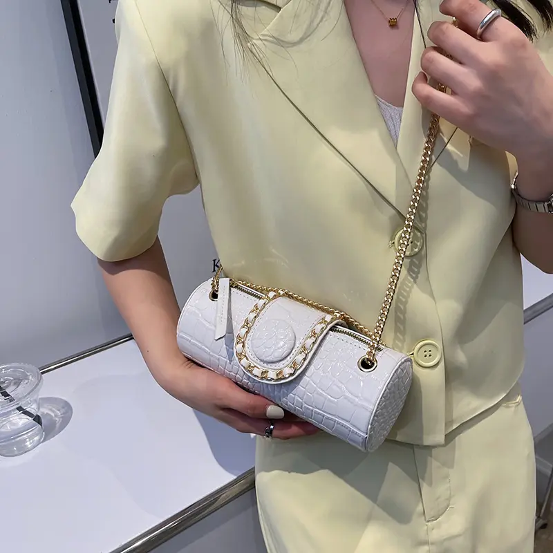 LEFTSIDE 2025 New Summer Stone Pattern PU Leather New Shoulder Bag Women Fashion Handbags and Purses Lady Chain Crossbody Bag