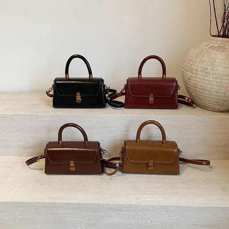LEFTSIDE Small PU Leather Crossbody Bags Lady with Short Handle Flap Shoulder Bag for Women 2024 Designer Y2K Ladies Handbags