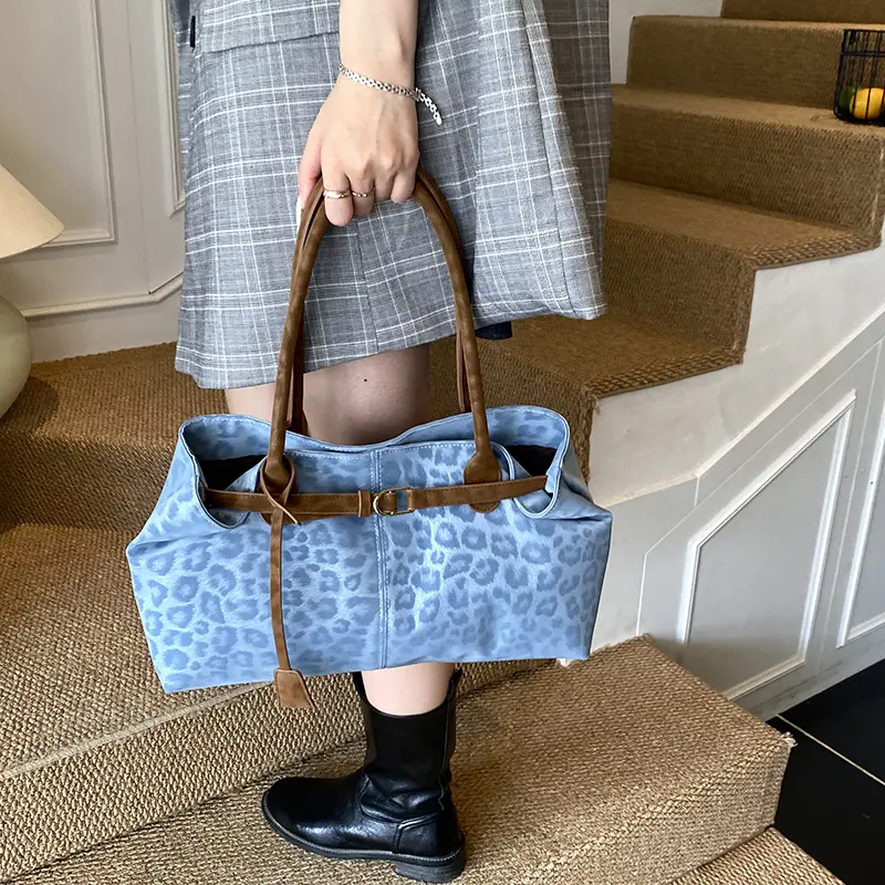 LEFTSIDE Leopard PU Leather Shoulder Bags for Women 2025 Luxury Designer Brand Trend Tote Bag Females Short Handle Handbags
