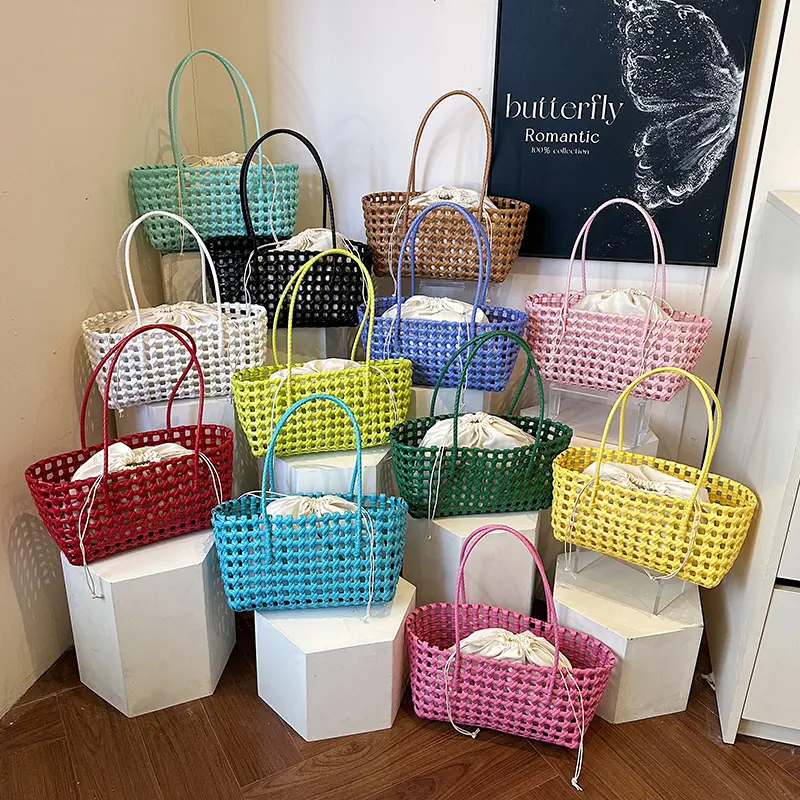 LEFTSIDE Weave Hollow Out Shoulder Bags for Women 2025 Summer Luxury Designer Hand Bag Females Beach Bags Handbags and Purses