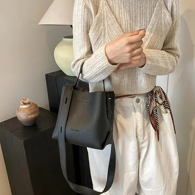 LEFTSIDE Small PU Leather Shoulder Bags For Women 2025 Y2K Korean Fashion Trend Female Bucket Crossbody Bag Lady Handbags
