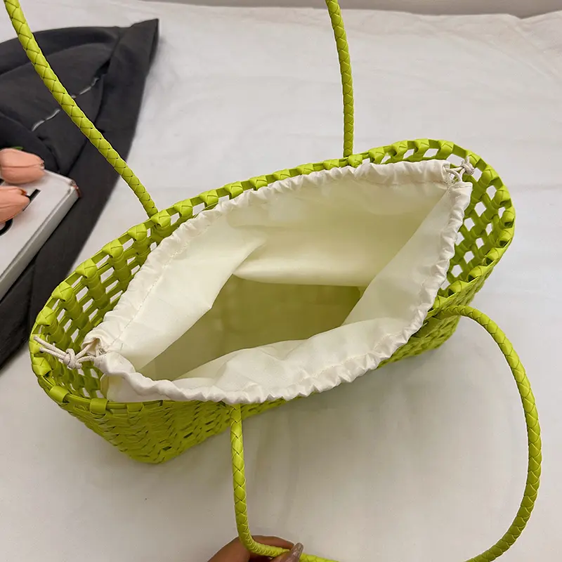 LEFTSIDE Weave Hollow Out Shoulder Bags for Women 2025 Summer Luxury Designer Hand Bag Females Beach Bags Handbags and Purses