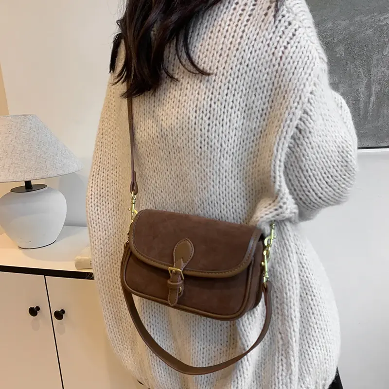 LEFTSIDE 2025 Retro New Leather  Design Small Flap Bag Women Fashion Handbags and Purses Shoulder Bag Lady Crossbody Bag