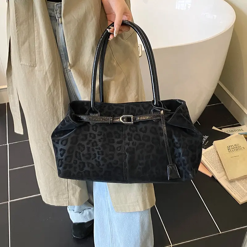 LEFTSIDE Leopard PU Leather Shoulder Bags for Women 2025 Luxury Designer Brand Trend Tote Bag Females Short Handle Handbags