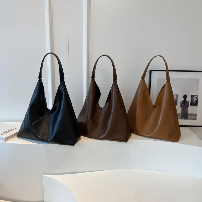 LEFTSIDE Fashion Design Leather Shoulder Bag For Women 2023 Tend Female Simple Big Underarm Hobo Bag Handbags And Purses