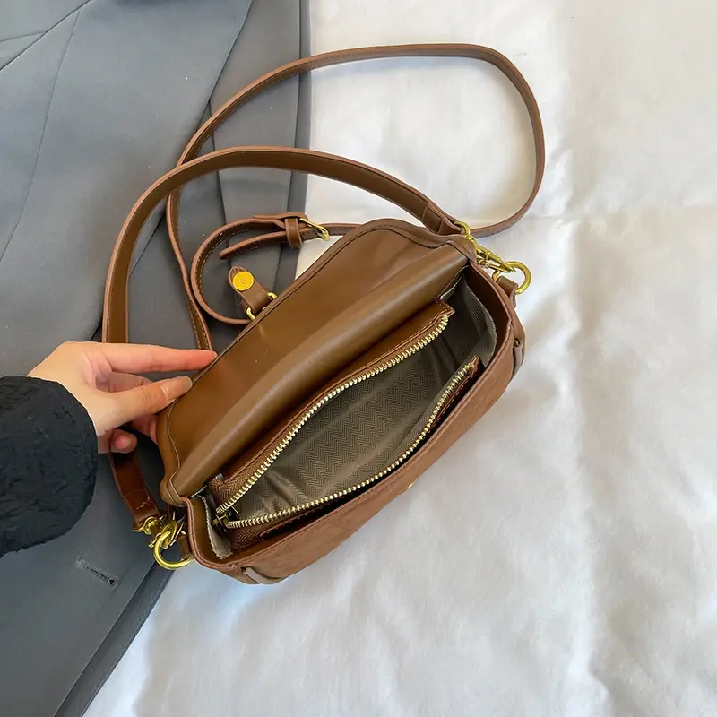 LEFTSIDE 2025 Retro New Leather  Design Small Flap Bag Women Fashion Handbags and Purses Shoulder Bag Lady Crossbody Bag