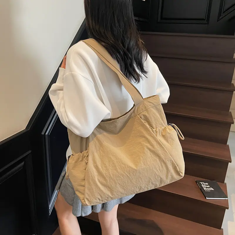 LEFTSIDE Lady Shopper Shopping Soft Cloth High Capacity Shoulder Bag for Women 2025 Korean Fashion Y2K New Casual Tote Bags