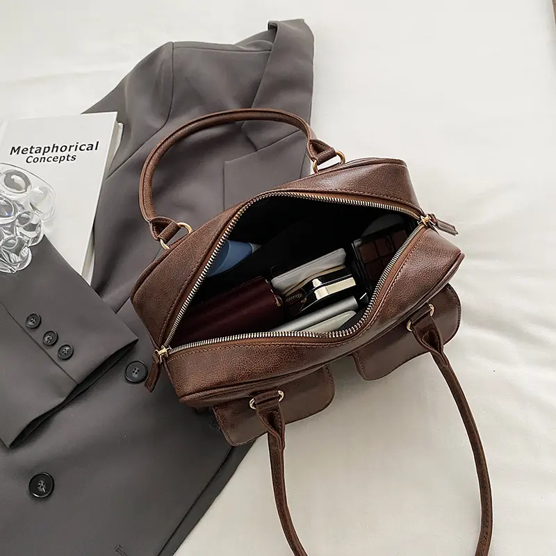 LEFTSIDE Small Double Pockets Shoulder Bags For Women 2025 New Fashion Trend Designer Underarm Bag Female Handbags And Purses