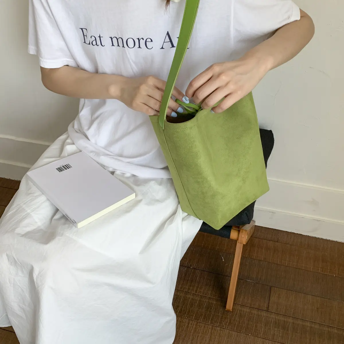 LEFTSIDE Luxury Faux Suede Fabric Tote Bag Female Underarm Bag 2025 Winter Female Handbags Bucket Crossbody Shoulder Bag