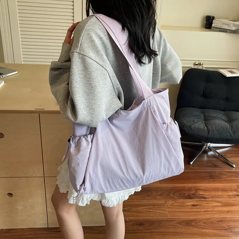 LEFTSIDE Lady Shopper Shopping Soft Cloth High Capacity Shoulder Bag for Women 2025 Korean Fashion Y2K New Casual Tote Bags