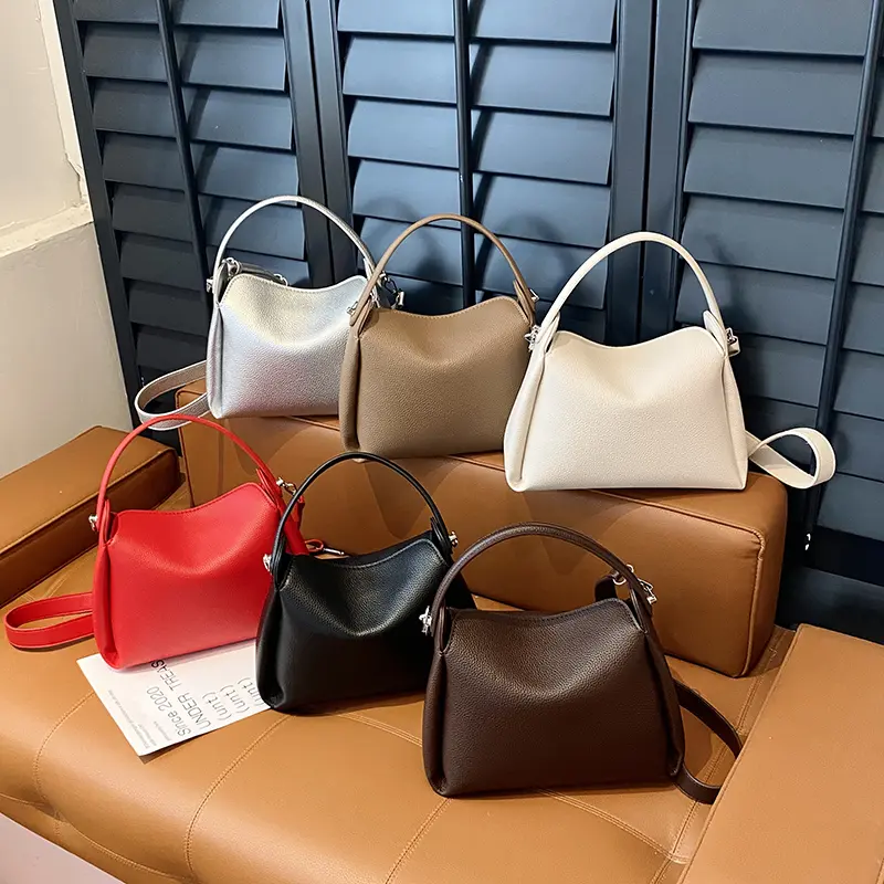 LEFTSIDE Small PU Leather Bucket Bag for Women Shoulder Bags 2025 Short Handle Crossbody Bag Lady Luxury Handbags and Purses