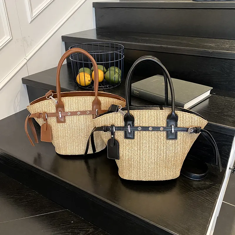 LEFTSIDE Woven Straw Tote Crossbody Bags for Women 2025 ​Eco-friendly Handmade Shoulder Bag Females Beach Bags Summer Handbags