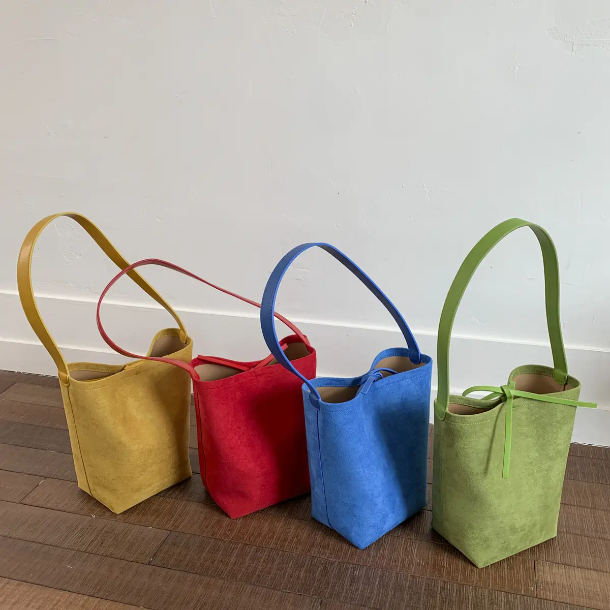 LEFTSIDE Luxury Faux Suede Fabric Tote Bag Female Underarm Bag 2025 Winter Female Handbags Bucket Crossbody Shoulder Bag